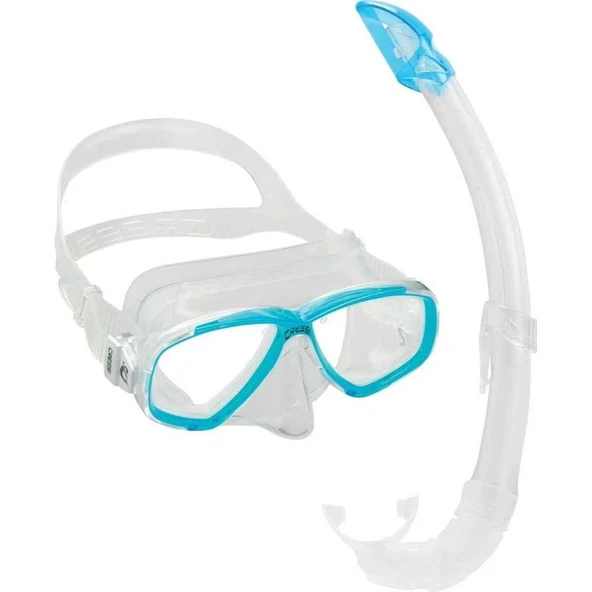 Cressi Perla-Mexico Maske Şnorkel Seti Şeffaf- Açık Mavi - 5