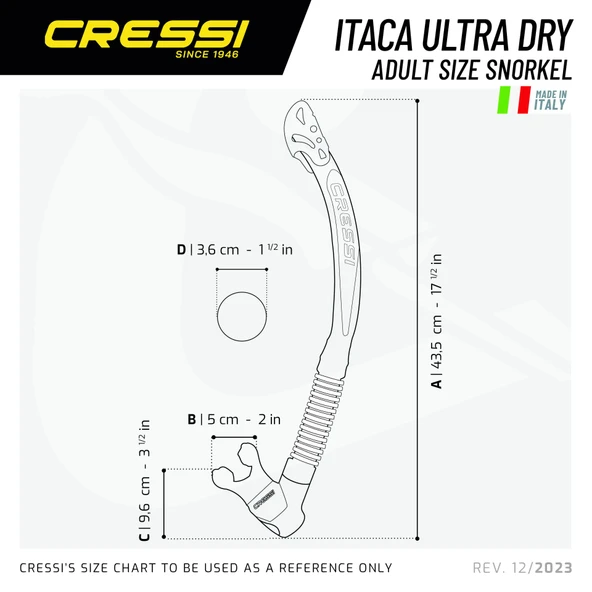 Cressi Itaca Ultra Dry Şnorkel Siyah-Sarı - 4