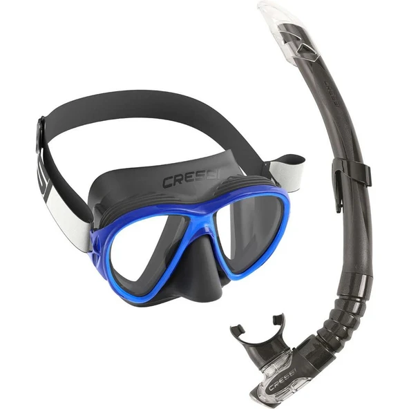Cressi Fiji-Gamma Yetişkin Maske Şnorkel Seti Siyah-Mavi