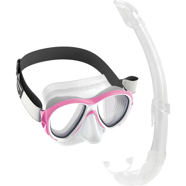 Cressi Samoa-Mexico Yetişkin Maske Şnorkel Seti Şeffaf-Pembe - 5