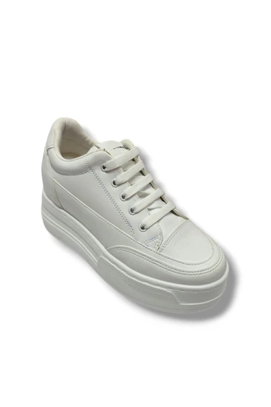 Şanzelize 187-25 Deri Dolgu Topuk Kadın Sneaker - 4