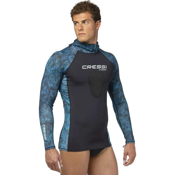 Cressi Cobia Mavi Kamuflaj Rashguard Tişört 3XLarge - Resim 4