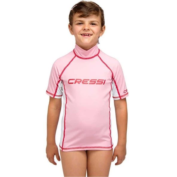 Cressi Junior Girl Kısa Kollu Beyaz-Pembe Çocuk  Rash Guard Small - 2