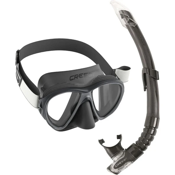 Cressi Fiji-Gamma Yetişkin Maske Şnorkel Seti Siyah-Siyah