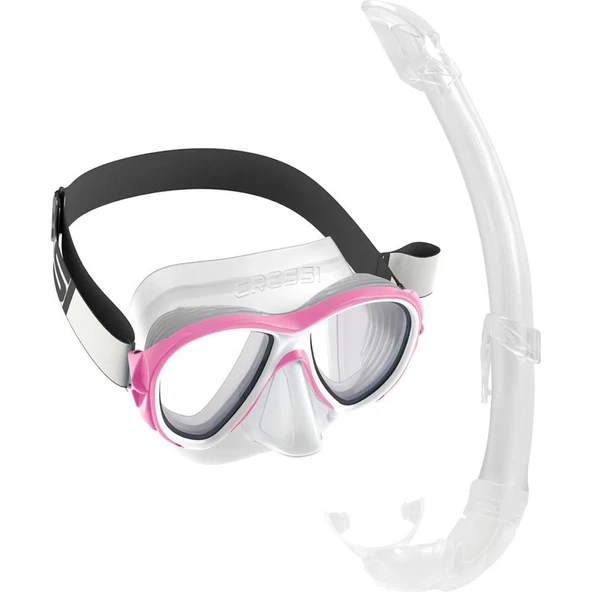 Cressi Samoa-Mexico Yetişkin Maske Şnorkel Seti Şeffaf-Pembe