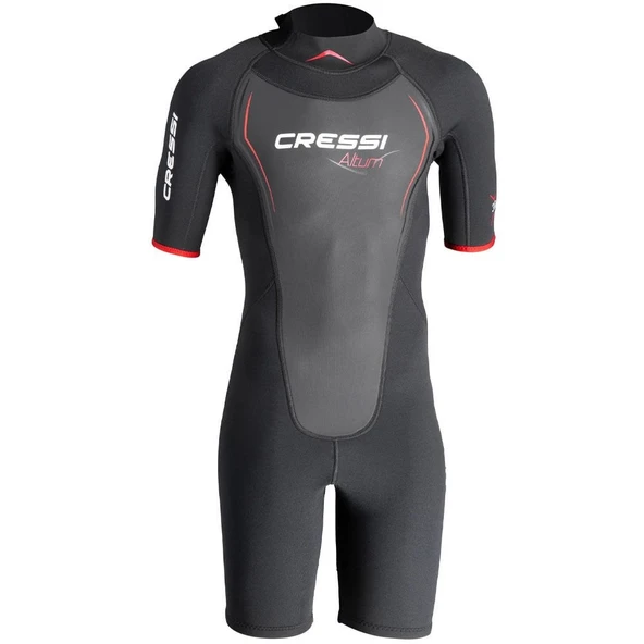 Cressi Altum Man 3 mm Siyah-Kırmızı Shorty Yüzme Elbisesi Medium