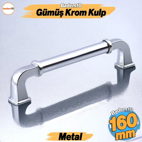 Alfa Metal Gümüş Krom Renk Kulp 160 mm Mobilya Çekmece Mutfak Dolabı Dolap Kapak Kulpları Kulb Kulpu
