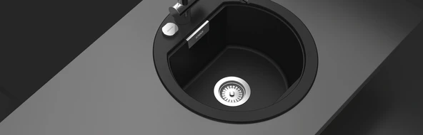 Schock Mono R-100 Magma Siyah Granit Mutfak Eviyesi - 2