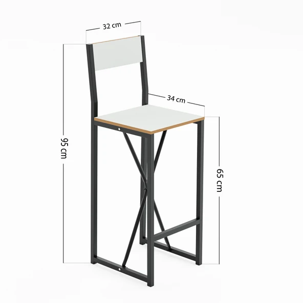 Gzl Bar Masa Bar Sandalye Yemek Masa Sandalye Takımı Beyaz 1580 - Resim 9