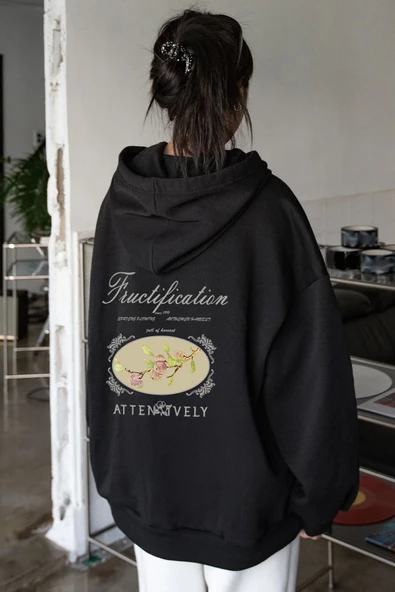 Unisex Oversize Fructification Baskılı Sweatshirt