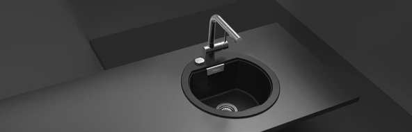 Schock Mono R-100 Magma Siyah Granit Mutfak Eviyesi - 5
