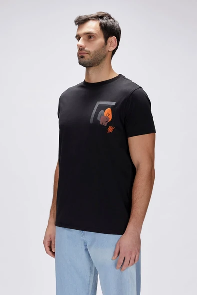 Bad Bear Bain Siyah Erkek Baskılı Tişört - Resim 4