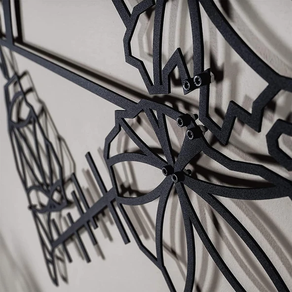 Dekoratif Pusulalı Dünya Haritası Ev Ofis İçin Metal Duvar Tablosu 95cmx130cm m5 - 5