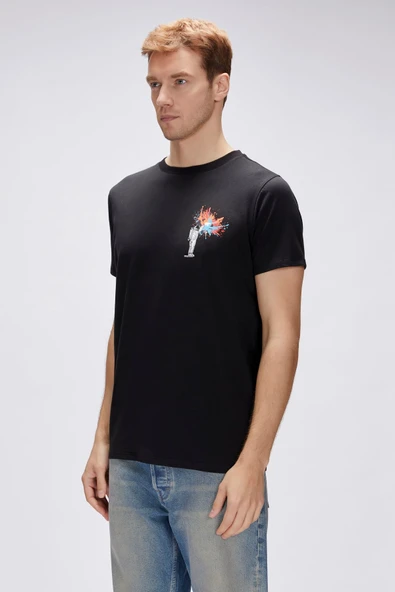 Bad Bear Endless Siyah Erkek Baskılı Tişört - Resim 3