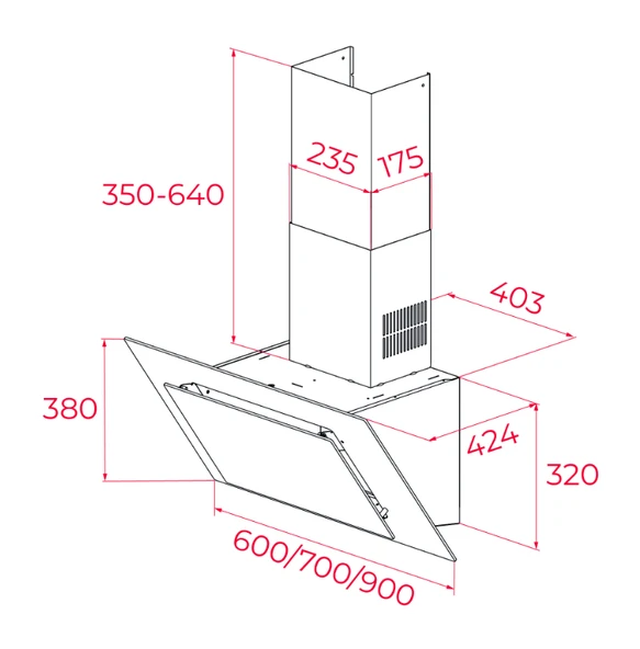 TEKA DVT 98660 BK 90 CM. FRESH AİR DUVAR TİPİ CAM DAVLUMBAZ - 2