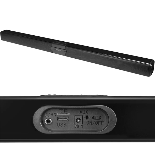 MIKADO MD-SB101 SİYAH 10WX2 12V/1.5A BT USB AUX TF KARTLI EV SİNEMA SOUNDBAR HOPARLÖR