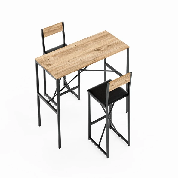 Gzl Bar Masa Bar Sandalye Yemek Masa Sandalye Takımı Döşeme Çam 1582 - Resim 4