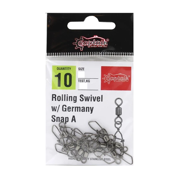 Captain 5036 Germany-A Klips 10'lu Paket Black Nikel NO 1/0