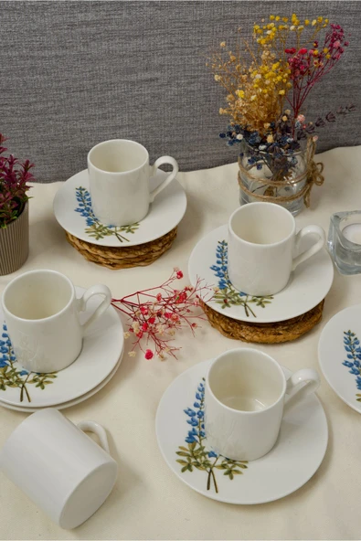 Farika Porselen Hazeran 12 Parça 6 Kişilik Porselen Kahve Fincan Takımı - 2