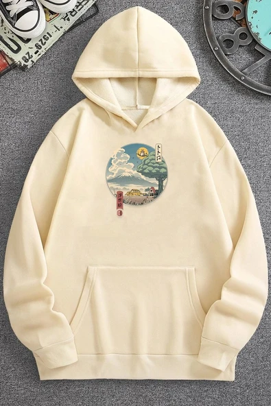 Unisex Neighbor's Ukiyo e Baskılı Sweatshirt - Resim 8