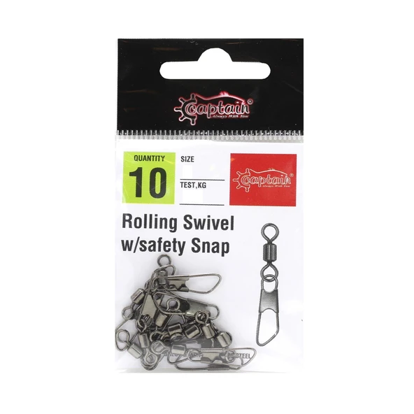 Captain 5028 Klips Safety 10'lu Paket Black Nikel No:3