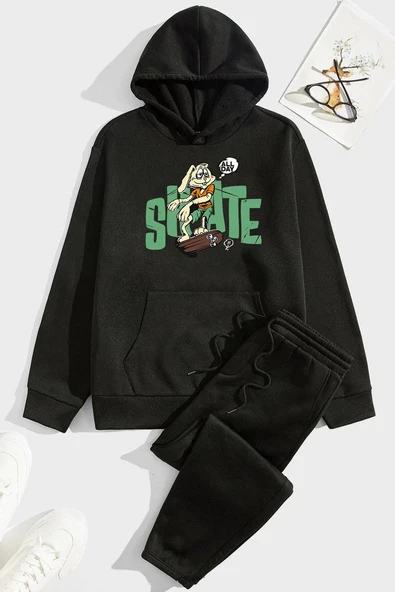 Unisex All Day Rabbit Baskılı Eşofman Takımı - Resim 3