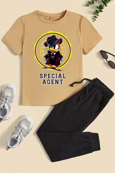 Çocuk Mafia Ördek Baskılı Alt - Üst Eşofman Takımı ürün görseli 1