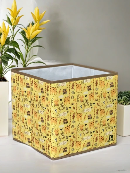Stay Gıraffe Desenli Kapaksız Çok Amaçlı Düzenleyici Oyuncak Saklama Kutusu 30x30x30 - 2