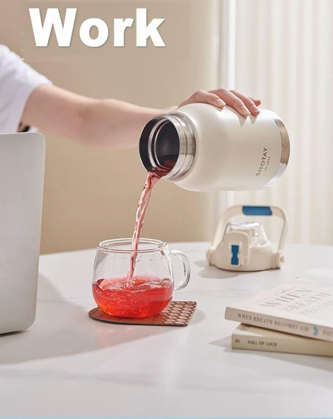 Shotay Çelik Termos Matara Phone Holder 1000Ml Somon - 9