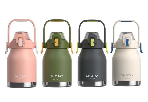 Shotay Çelik Termos Matara Phone Holder 1000Ml Somon - 10