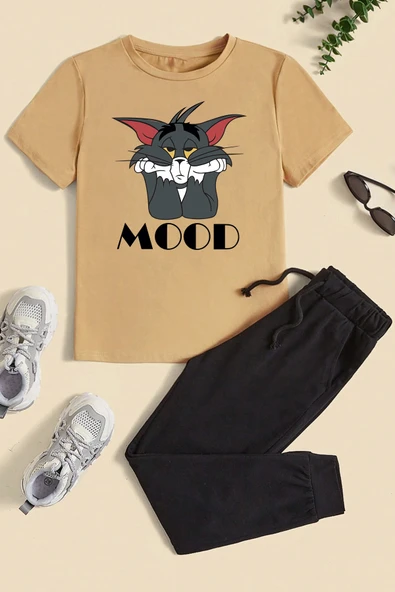 Çocuk Mood Baskılı Alt - Üst Eşofman Takımı - 5