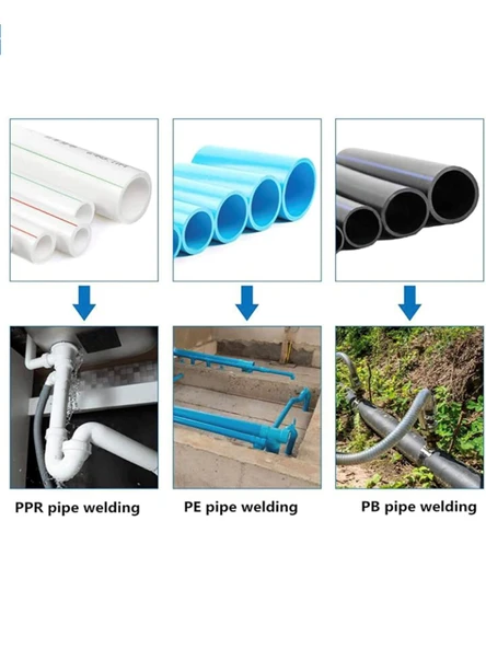Germany Style Su Tesisatı Plastik Boru Kaynak Makinesi Kademe Ayarlı Çantalı Makaslı Set - 4