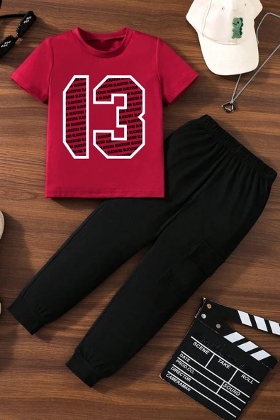 Çocuk 13 Baskılı Alt - Üst Eşofman Takımı - 4