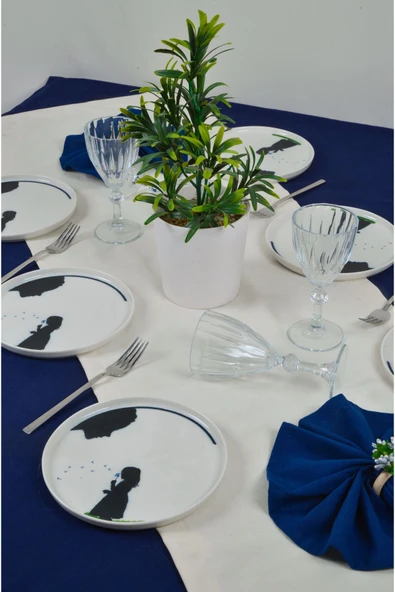 Farika Porselen Beliz 6'lı Porselen Pasta Tabağı Seti - 2