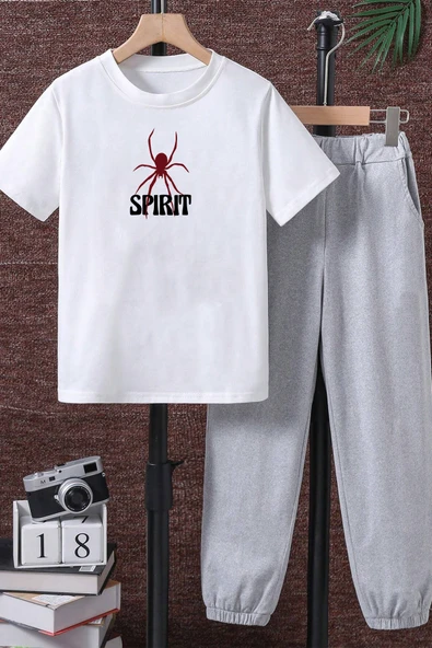 Çocuk Spirit Baskılı Alt - Üst Eşofman Takımı - Resim 4