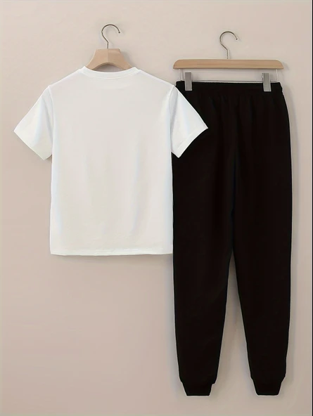 Unisex Classical Baskılı  Alt - Üst Eşofman Takımı - Resim 2