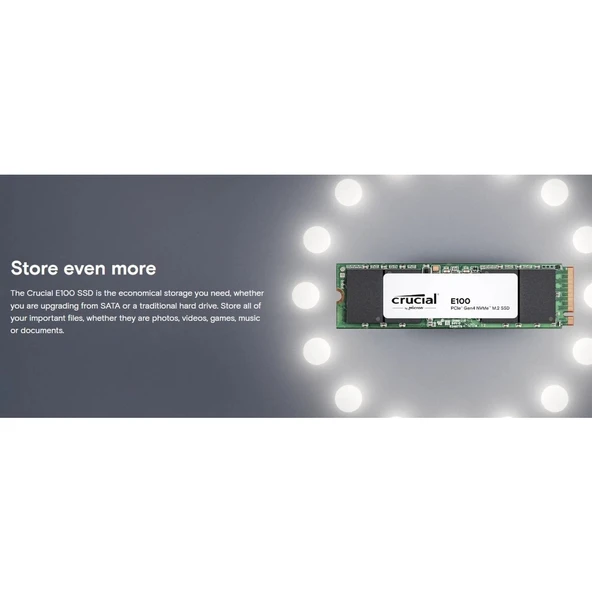 Crucial E100 1TB NVME M.2 SSD Disk CT1000E100SSD8 - Resim 2