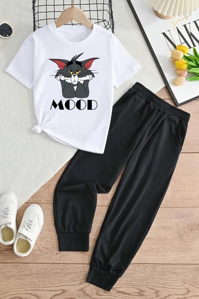 Çocuk Mood Baskılı Alt - Üst Eşofman Takımı - 1