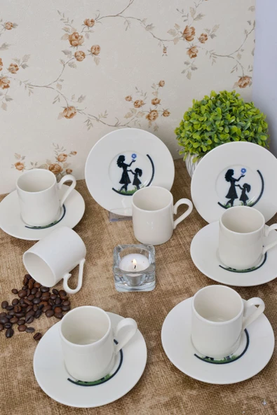 Farika Porselen Beliz 12 Parça 6 Kişilik Porselen Kahve Fincanı Takımı - 2