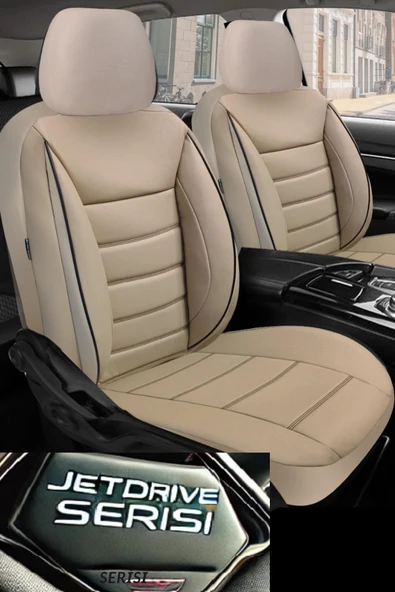 Fiat Tipo Hatchback 1990-2000 Aracınıza Uyumlu JetDrive Deri Koltuk Kılııfı Bej