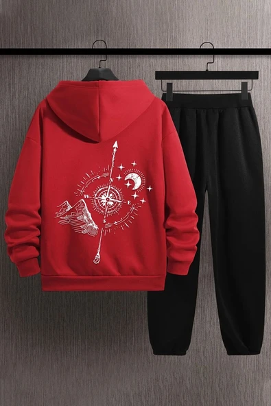 Unisex Pusula Sırt Baskılı Eşofman Takımı - 3
