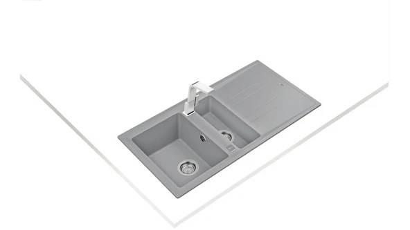 TEKA STONE 60 B-TG TEZGAHÜSTÜ METALLİC GRİ GRANİT EVYE - Resim 2