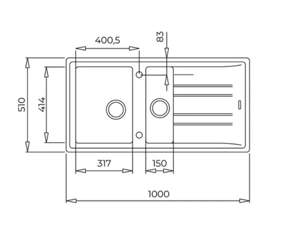 TEKA STONE 60 B-TG TEZGAHÜSTÜ METALLİC GRİ GRANİT EVYE - Resim 3