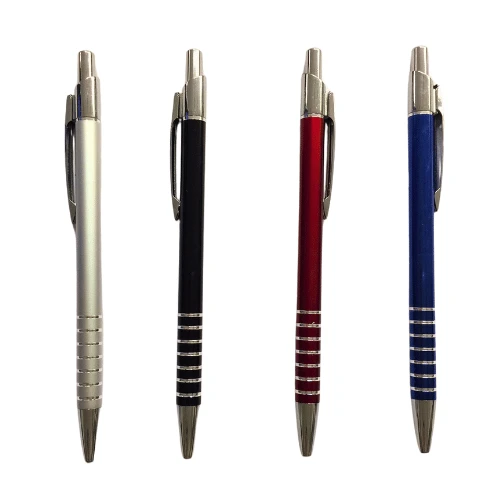 Steelpen 1403 Classic Metal Tükenmez Kalem (Kırmızı-Füme-Mat Gümüş-Lacivert) - Resim 5