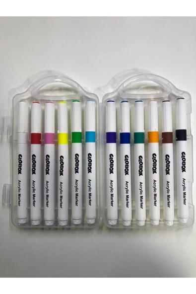 12 RENK AKRİLİK KALEM SETİ PLASTİK KUTULU - 2