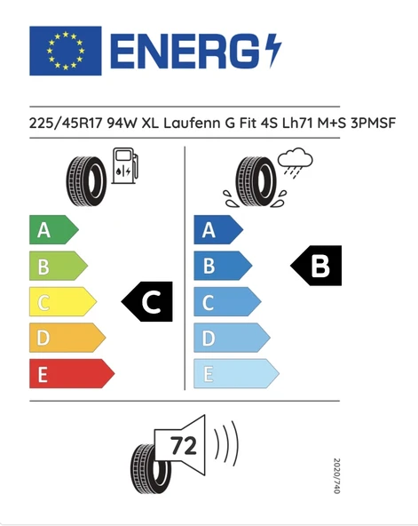 Laufenn 225/45R17 94W Xl Lh71 G Fit 4S C-B-72 4 Mevsim Oto Lastiği (Üretim Yılı: 2024) - 2