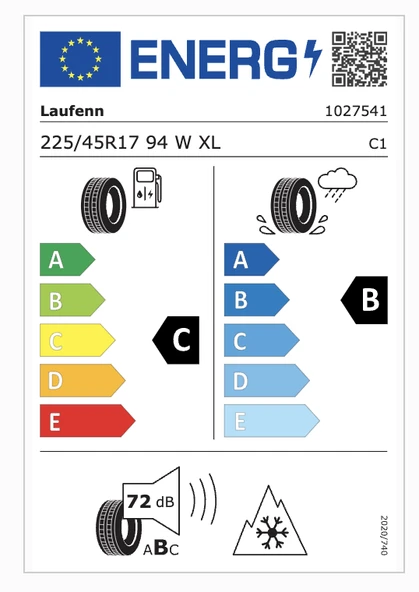 Laufenn 225/45R17 94W Xl Lh71 G Fit 4S C-B-72 4 Mevsim Oto Lastiği (Üretim Yılı: 2023)