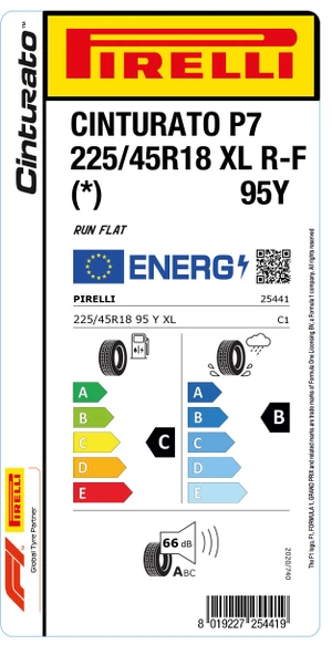 Pirelli 225/45R18 95Y Xl R-F * Cınturato P7 C-B-66 Yaz Oto Lastiği (Üretim Yılı: 2024) - 2