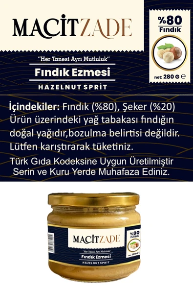 Macitzade Fındık Ezmesi 280 gr - 2