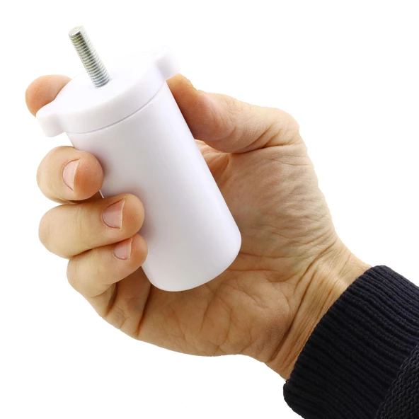 (4 ADET) Ayarlanabilir 9.5 cm Beyaz Mobilya Kanepe Baza Koltuk Vidalı Orta Destek Ayağı Ayakları - 4